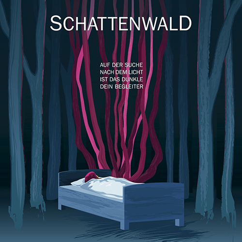 Filmplakat - Schattenwald - Kinospielfilm | mit Tim Bergmann, Gabriel Raab, Heidrun Gärtner, Lisa Kreuzer, Josephine Ehlert, Tinka Kleffner, Wolfgang Cerny, Daniel Friedrich, Günter Clemens, Sharyhan Osman, Heike Koslowski, Sabrina Khalil | Regie: Laura Thies | Musik: Dieter Schleip | Construction Film